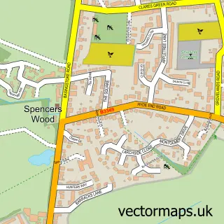 Street map sample of Spencers Wood, Berkshire
