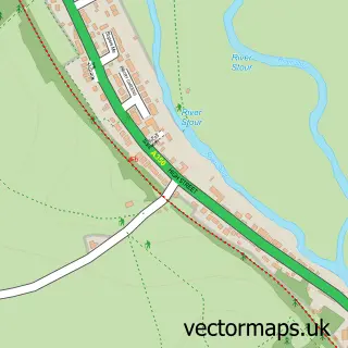 Street map sample of Spetisbury, Dorset
