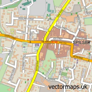 Street map sample of Spilsby, Lincolnshire