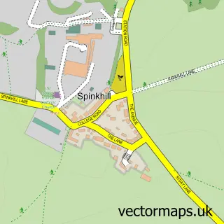 Street map sample of Spinkhill, Derbyshire