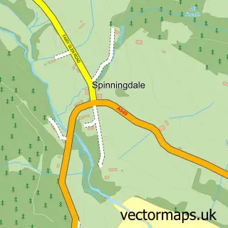 Street map sample of Spinningdale, Sutherland