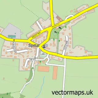 Street map sample of Spittal, Dyfed