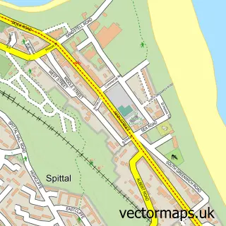 Street map sample of Spittal, Northumberland