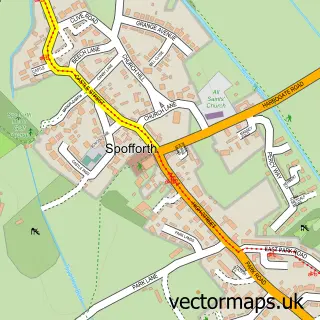 Street map sample of Spofforth, North Yorkshire