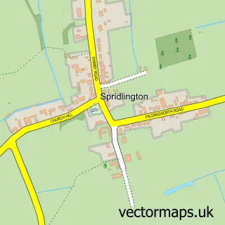 Street map sample of Spridlington, Lincolnshire