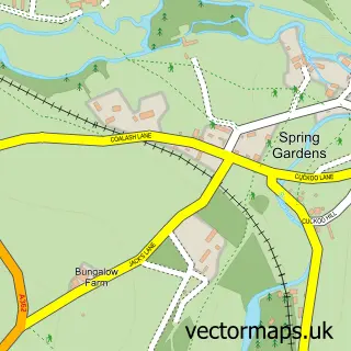Street map sample of Spring Gardens, Somerset