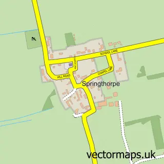 Street map sample of Springthorpe, Lincolnshire
