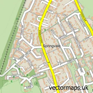 Street map sample of Springvale, Hampshire