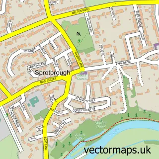 Street map sample of Sprotbrough, South Yorkshire
