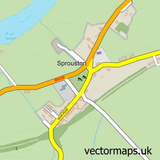 Street map sample of Sprouston, Roxburgh, Ettrick and Lauderdale