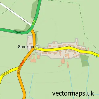 Street map sample of Sproxton, North Yorkshire