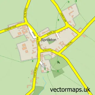 Street map sample of Sproxton, Leicestershire