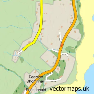 Street map sample of Sàsaig, Ross and Cromarty