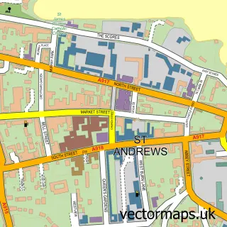 Street map sample of St Andrews, Fife
