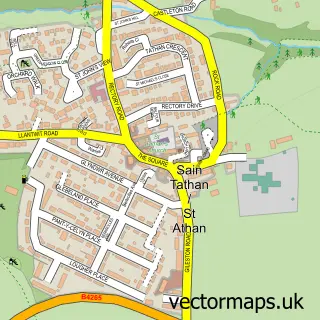 Street map sample of St Athan, South Glamorgan