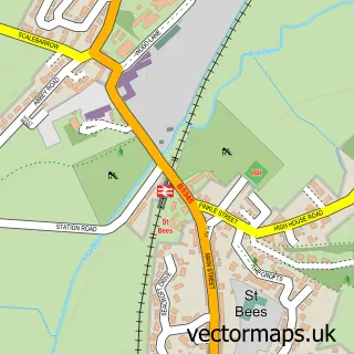 Street map sample of St Bees, Cumbria
