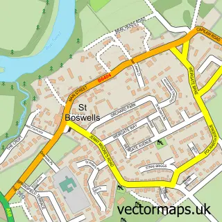 Street map sample of St Boswells, Roxburgh, Ettrick and Lauderdale