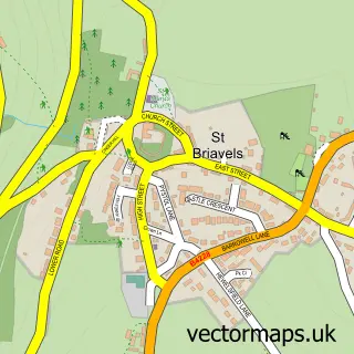 Street map sample of St Briavels, Gloucestershire
