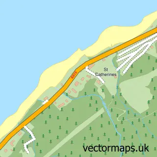 Street map sample of St Catherines, Argyll and Bute