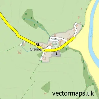 Street map sample of St. Clement, Cornwall