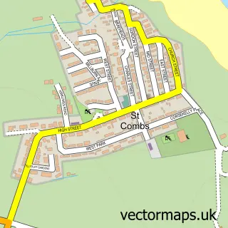 Street map sample of St Combs, Aberdeenshire