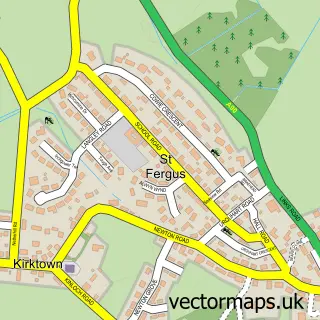 Street map sample of St Fergus, Aberdeenshire