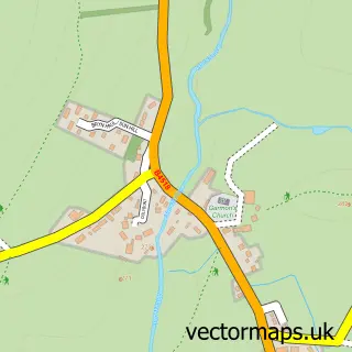 Street map sample of St Harmon, Powys