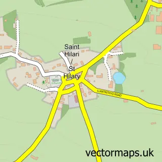 Street map sample of St Hilary, South Glamorgan