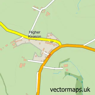 Street map sample of St Ive Keason, Cornwall