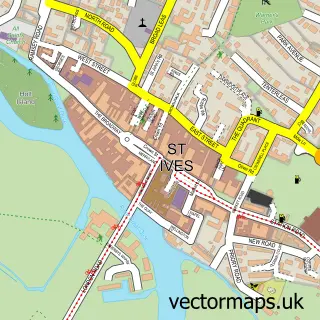 Street map sample of St Ives, Cambridgeshire