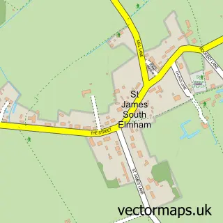 Street map sample of St James, South Elmham, Suffolk