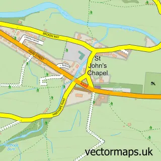 Street map sample of St. John's Chapel, Durham