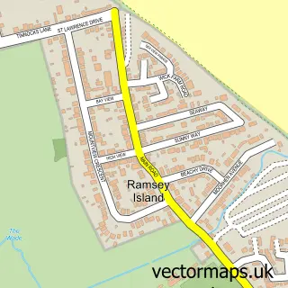 Street map sample of St Lawrence, Essex