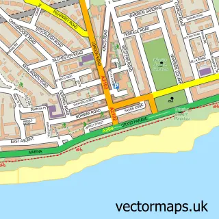 Street map sample of St Leonards, East Sussex