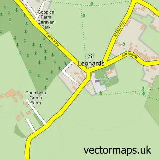 Street map sample of St Leonards, Buckinghamshire