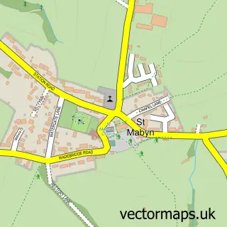 Street map sample of St Mabyn, Cornwall