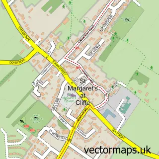 Street map sample of St. Margaret's at Cliffe, Kent