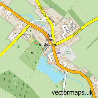 Street map sample of St Mary Bourne, Hampshire