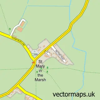 Street map sample of St Mary in the Marsh, Kent