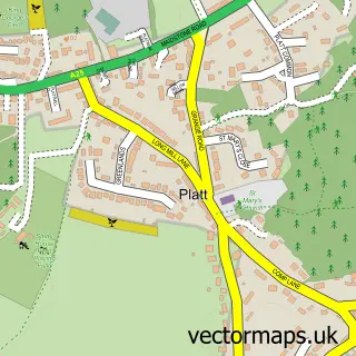 Street map sample of St Mary's Platt, Kent