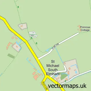 Street map sample of St Michael, South Elmham, Suffolk