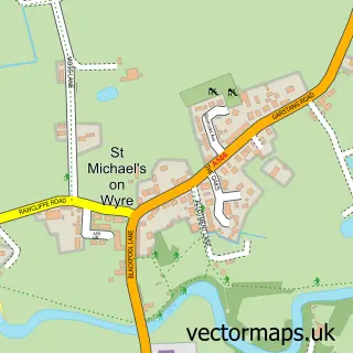 Street map sample of St Michael's on Wyre, Lancashire