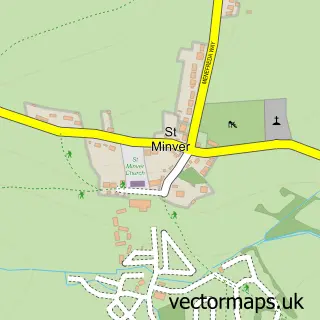 Street map sample of St Minver, Cornwall