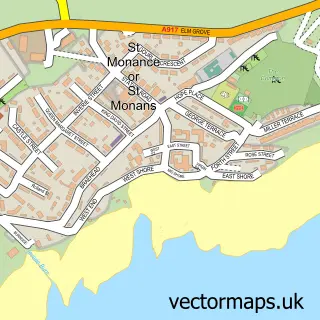 Street map sample of St Monans, Fife