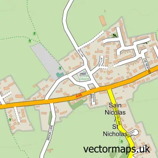 Street map sample of St Nicholas, South Glamorgan