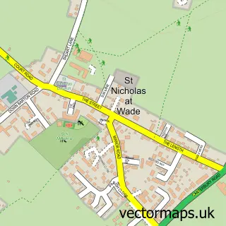 Street map sample of St Nicholas-at-Wade, Kent
