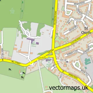 Street map sample of St Osyth, Essex