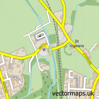 Street map sample of St Vigeans, Angus