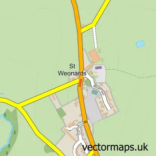 Street map sample of St Weonards, Herefordshire