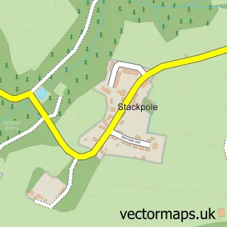 Street map sample of Stackpole, Dyfed